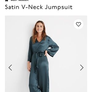 Madewell Satin Green Jumpsuit - NWT Never Worn